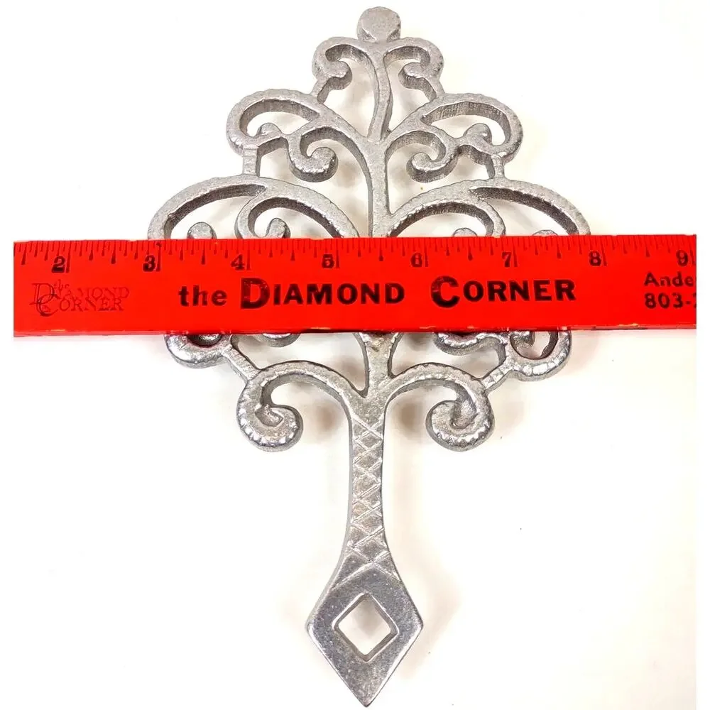 Vintage Pewtarex Pewter Trivet Hot Plate Family Tree Wall Hanging Decor 3 Feet